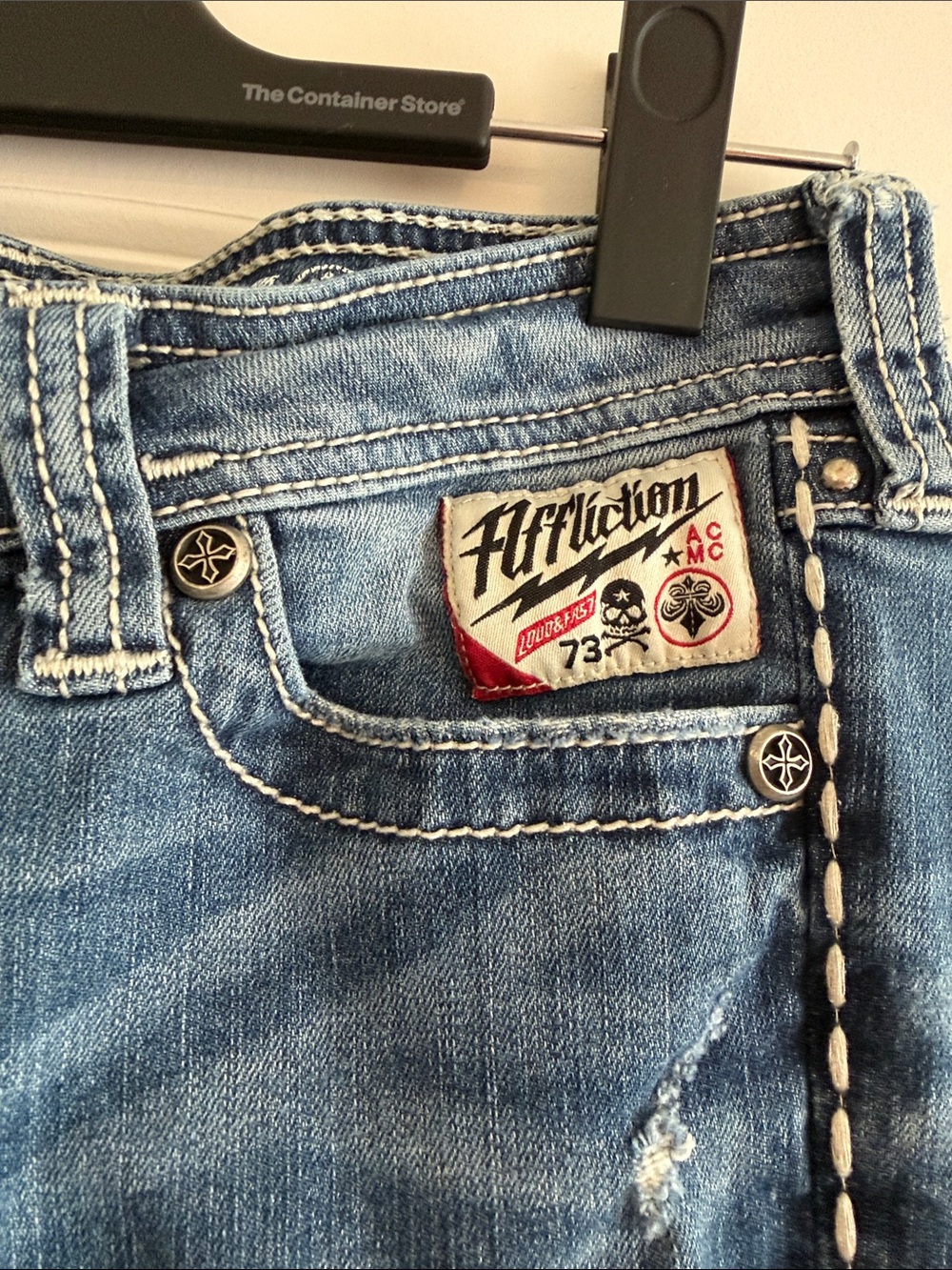 Affliction Jade Patriot Crossroad Denim Jeans Size 28 - Picture 3 of 8
